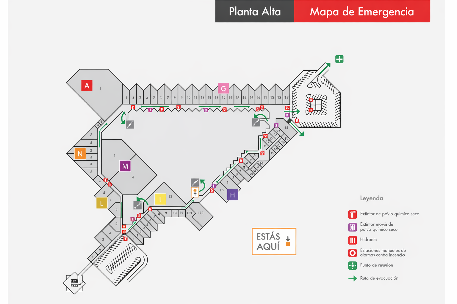 Mapa planta alta plaza concentro