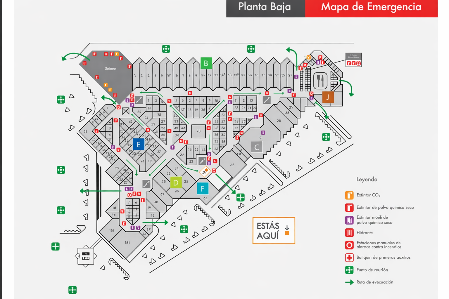 Mapa planta baja plaza concentro
